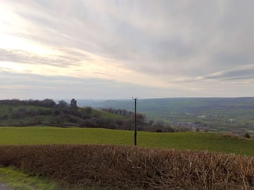 Taken a short walk from the campsite. looking over at paxton tower and down on the tywi valley