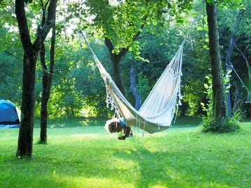 Relaxing in a hammock