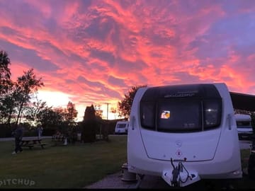 Sunset over the pitches