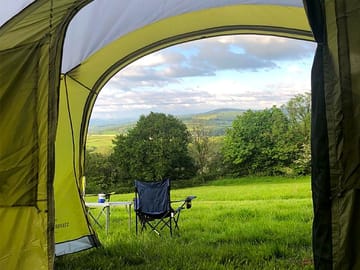 View from inside a tent