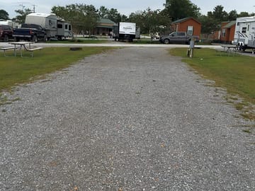 A 30-metre accommodation area with picnic table and firepit