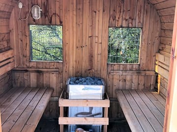 Inside the sauna