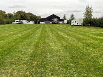 Neatly mown pitching field