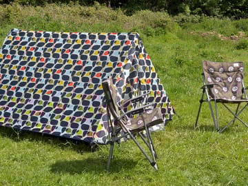 Wild camping in scenic countryside