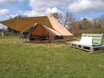 Amanda's hideaway. 5m bell tent with large awning