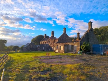 View of the pitches and the abandoned rhiw goch inn