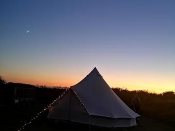 Bell tent at night