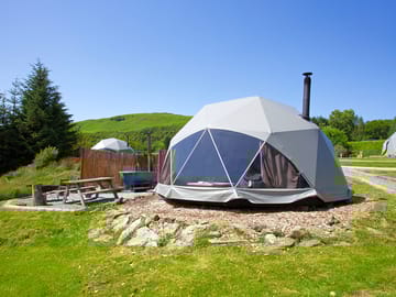 Dome with hot tub