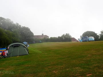 Sea fog on campsite