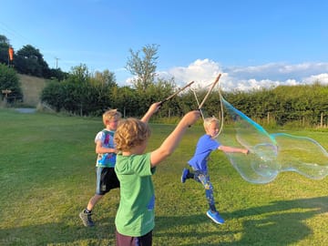 Evening activities - giant bubbles!!