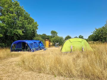 Family and friends camping