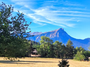 Mountain backdrop to the pitches