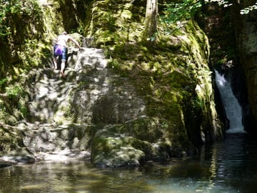 Local secret waterfalls in the woods