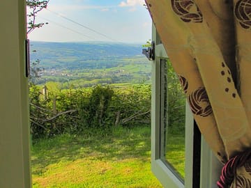 View of hay-on-wye from the hut window