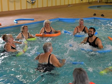 Water exercise classes in the pool