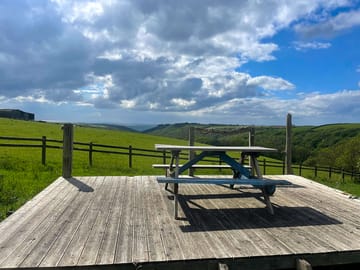 Deck with a picnic bench