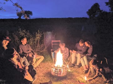 Every pitch has a firepit and a free basket of wood