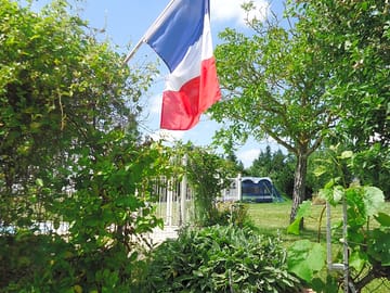 View to campsite from accueil/reception.