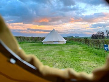 View out of the bell tent