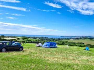 Grass pitches with sea views