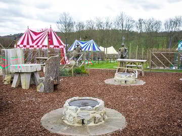 Firepit and seating for alfresco meals