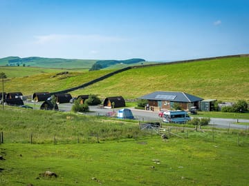 Touring and glamping area from the dog walk
