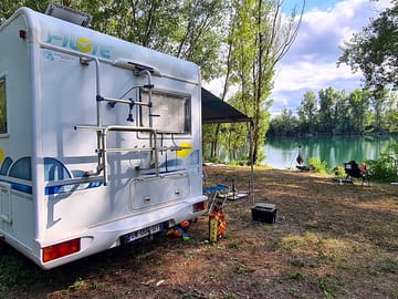 Pitch at the water's edge