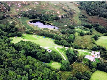 Aerial view of campsite