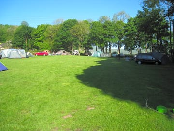 Camping field from bottom to top