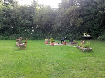 Seating area on camping field