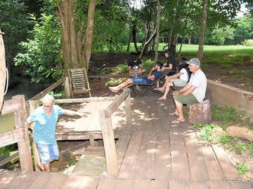 Shaded deck by the river