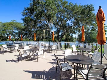 Lounge seating on the clubhouse deck