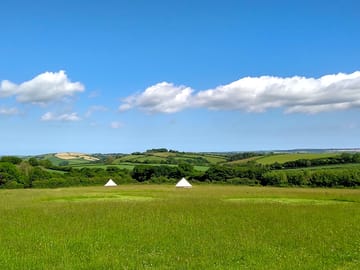 Blue skies at the campsite.