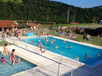 The outdoor pools