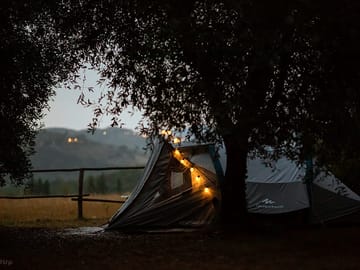 Tent pitch at sunset