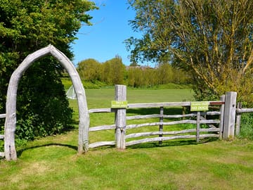 Barbecue area and sports field