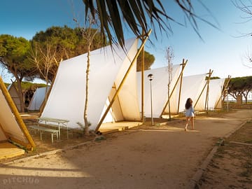 Lamu tipis with playa de los lances access