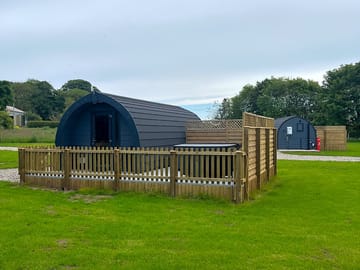 Pod with private hot tub