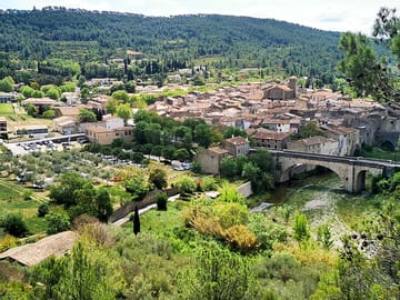 Aerial view of the site and lagrasse