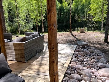 Cabin decking and seating area