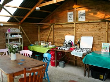 Gathering barn. cooking and dining area