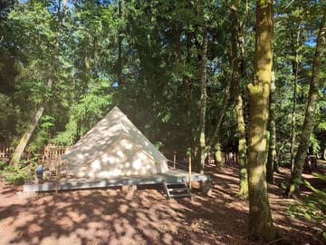 Shaded bell tent