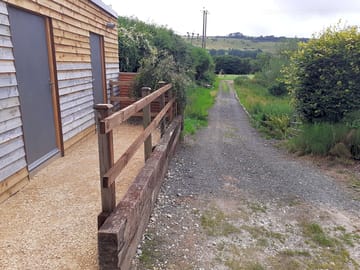 The toilet block is a short walk from the rental tents