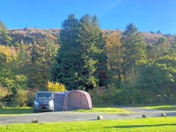 Small campervan pitch with space for awning