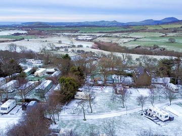 Fully serviced pitches in the snow