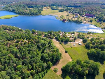 Aerial view of the site and Baltic Sea bay