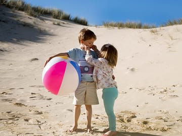 Sand dunes onto beach great for walks with the family and you can bring the dog too.