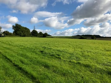 Views over grassy fields