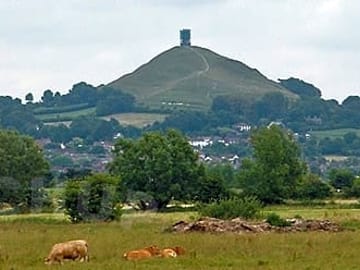 Camping at the foothill of the Glastonbury Tor