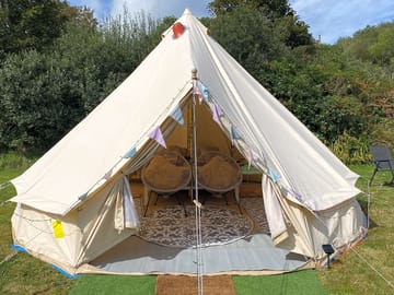 The entrance into the tent